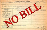 Waybill with 'No Bill' stamped on it