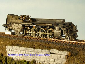 2-8-4 #45, modified John English plastic Berkshire with a Sims Lab mechanism